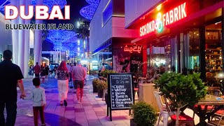 DUBAI 🇦🇪 | Night Bluewater Island Full Walking Tour | UAE 4k