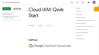 Cloud IAM Qwik Start GSP064