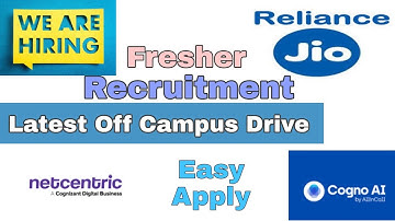 Cogno AI Hiring SE |Reliance Jio Hiring Graduate Engineer Trainee |Cognizant (Netcentric) Hiring