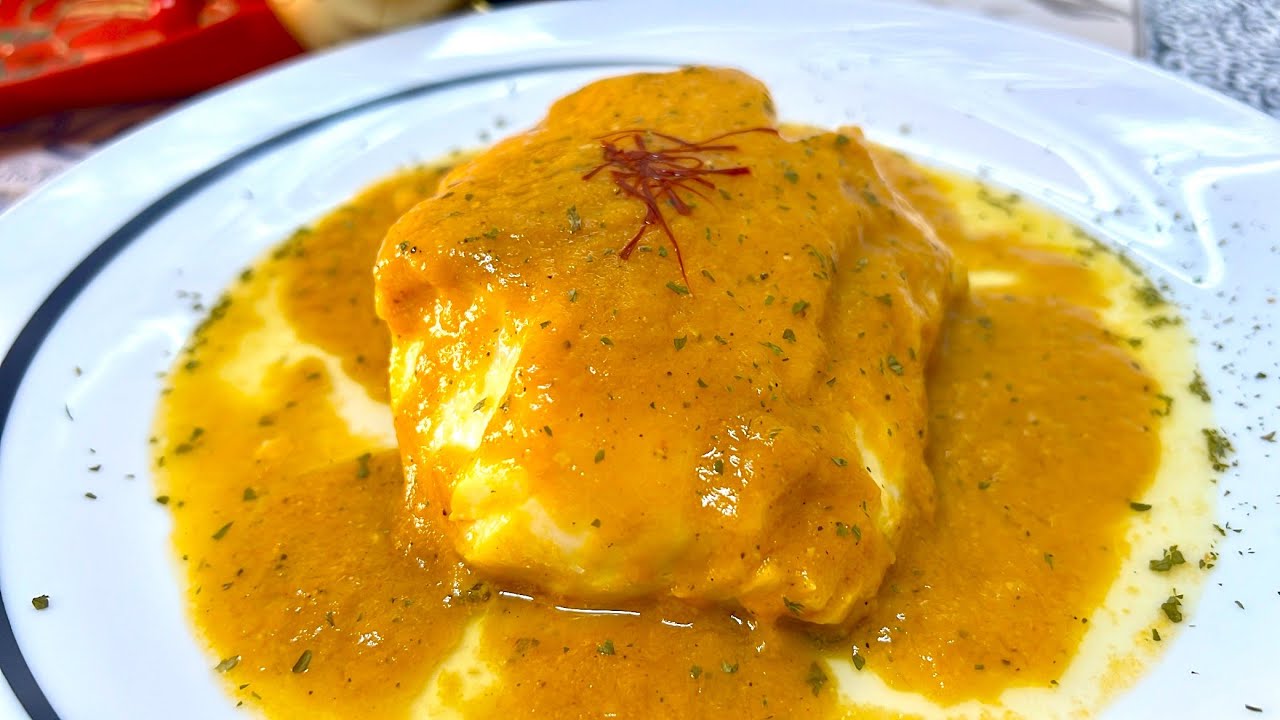 Receta de navidad, bacalao en salsa de azafrán, deliciosa!