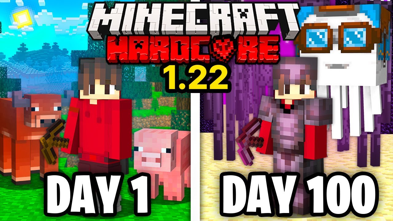 I Survived 100 Days In 1.22 UPDATE in Hardcore Minecraft...