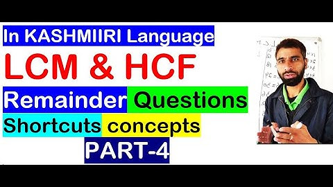 Part4 LCM & HCF, Remainder Questions JKSSB CLASS IV EXAM KASHMIRI LANGUAGE