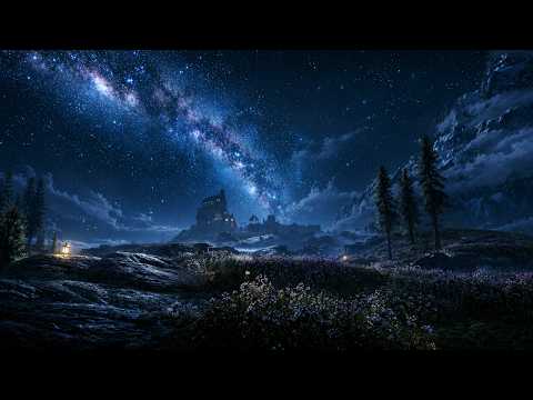 A Night in Whiterun — 2 Hours of Skyrim Ambient Music 4K No HUD | Relax & Study