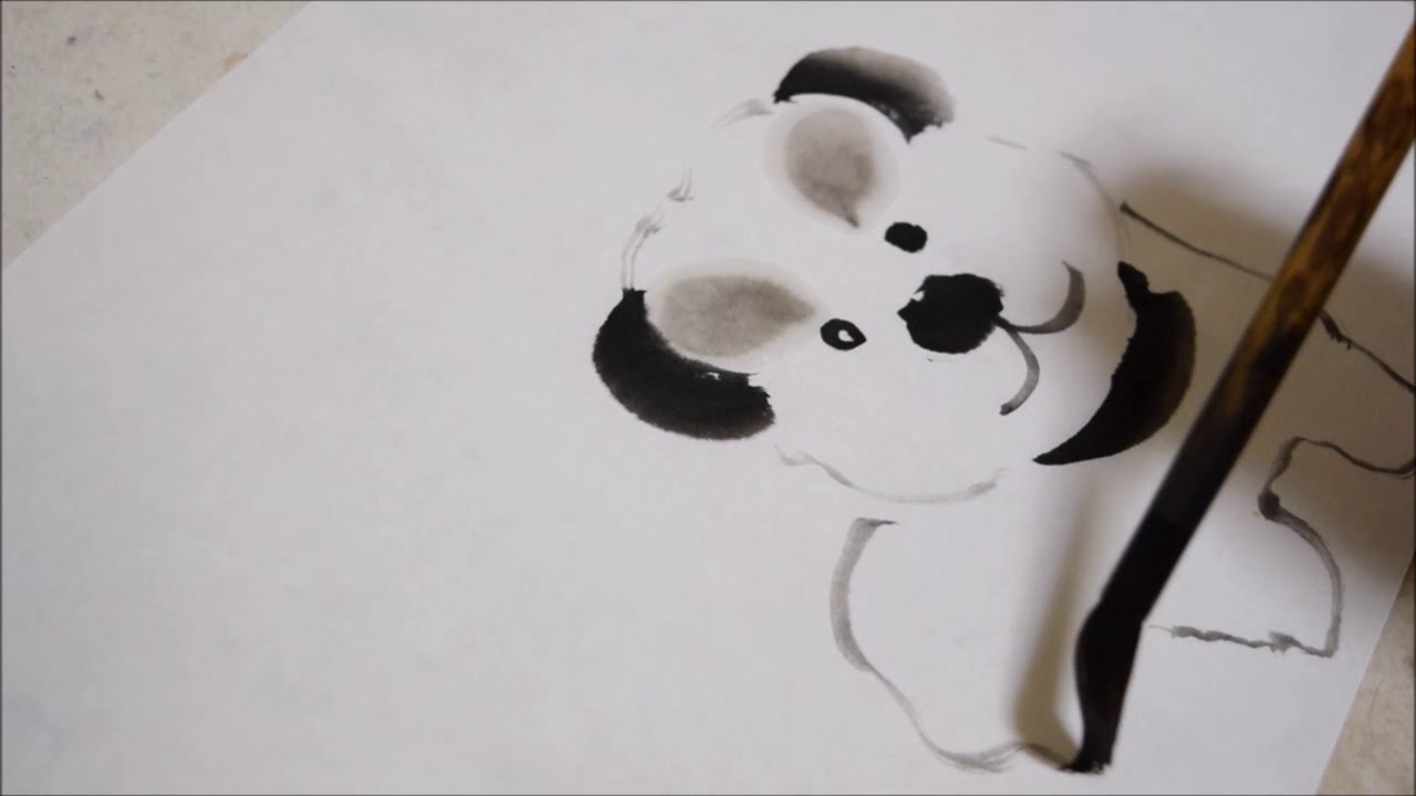 A Dog Sumi E For Beginners 墨絵 犬 Youtube