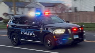 Southington Police Department Car 12 responding with Wail and Yelp