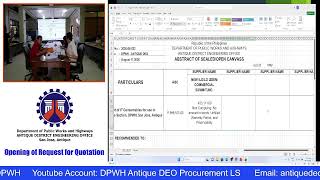 Procurement Livestream for DPWH Antique DEO on August 17, 2026
