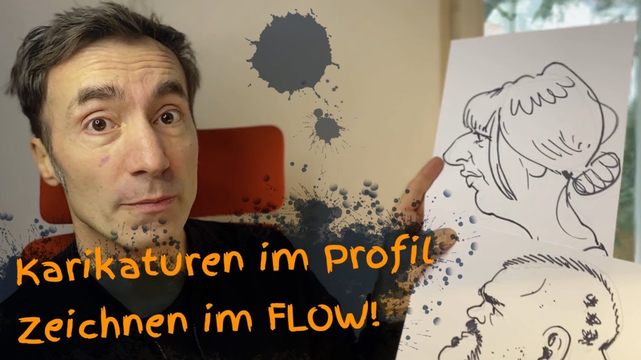 Karikaturen zeichnen lernen - Karikaturen im Profil, erste Übung. 20 (!) Gesichter...