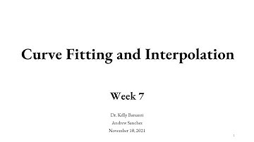 Curve Fitting and Interpolation | W8F | EMA 015