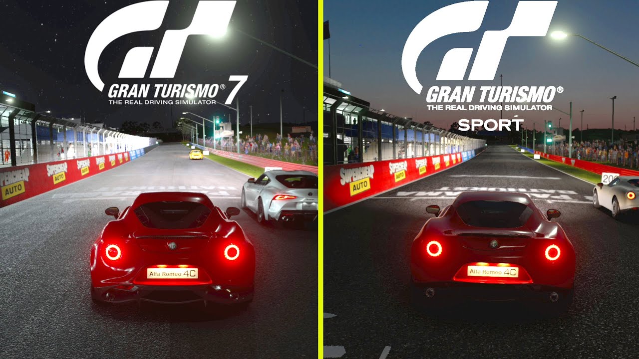 Gran Turismo 7 vs GT Sport Base PS4 Night Effect Comparison 
