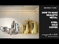 3ds Max & V-Ray | Realistic metal | Steel, Gold, Copper