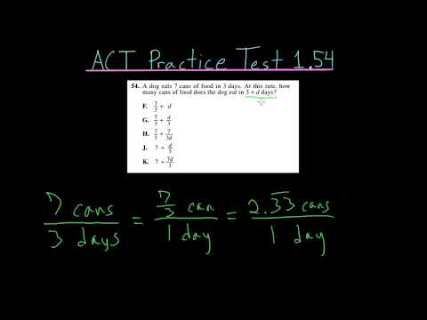 ACT Practice Test 1.54: Unit Rates