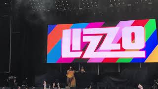 Lizzo tells the audience to love themselves and ignore the haters