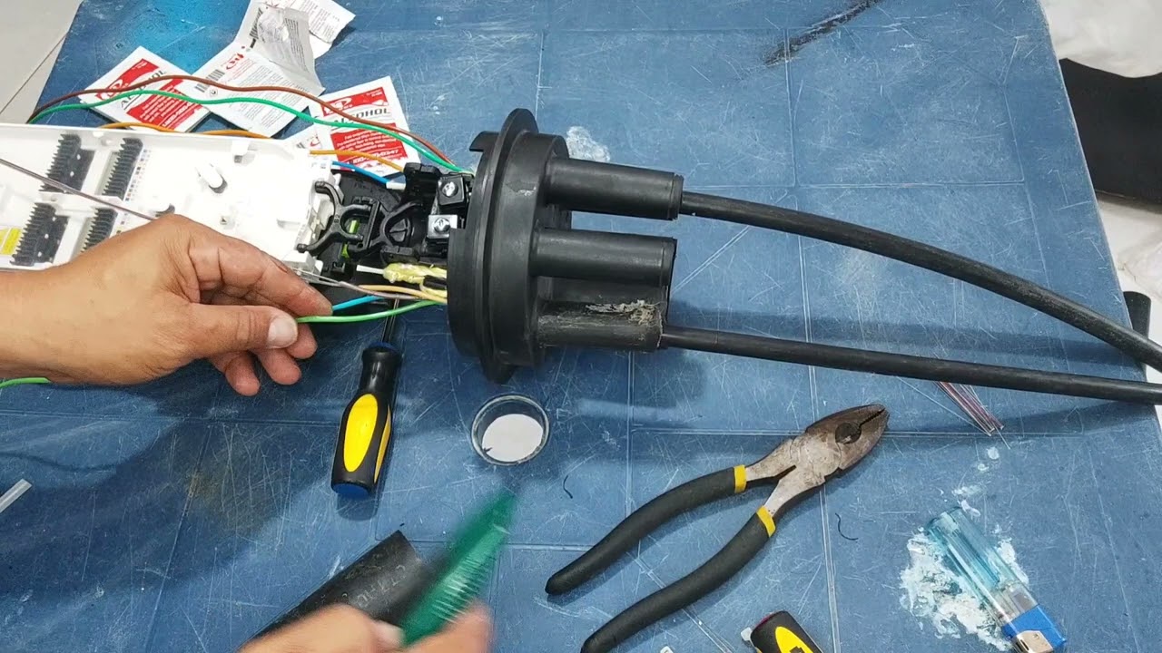 🌎Como se arma caja de empalme. O mufa. para fibra óptica.