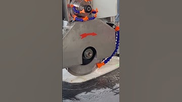 5-axis bridge saw cutting arcs. #cnc #bridgesaw