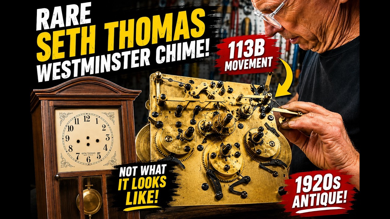 Rare 1920s Seth Thomas Westminster Chime Wall Clock Restoration