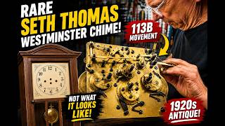 Rare 1920s Seth Thomas Westminster Chime Wall Clock Restoration Begins -  113B Movement