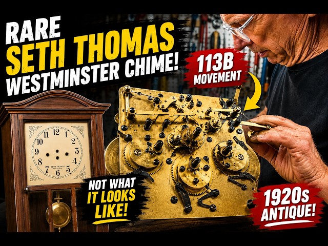 Rare 1920s Seth Thomas Westminster Chime Wall Clock Restoration