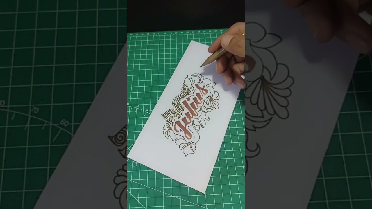 brush lettering with mandala art by :Tulisan Aiqi