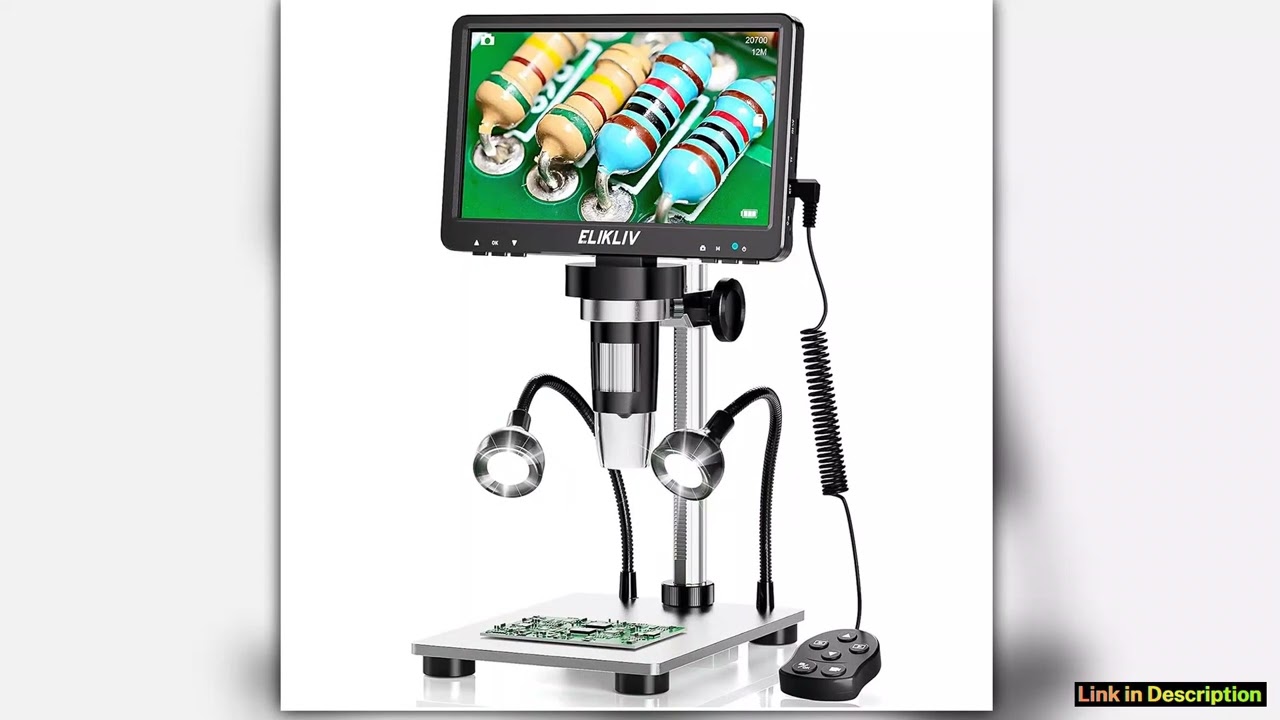 Elikliv EDM9 7 Inch 1080P LCD Digital Microscope 50X1200X Soldering Electronics Microscopes With LE