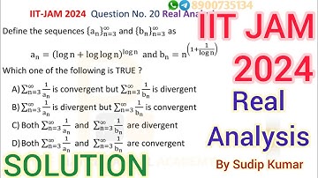 IIT JAM 2024 Real Analysis Solution | IIT JAM 2024 Mathematics Section A Q.No 20  Solution | By PMA
