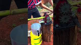 Alat pertanian kreatif untuk memeras tebu #shorts