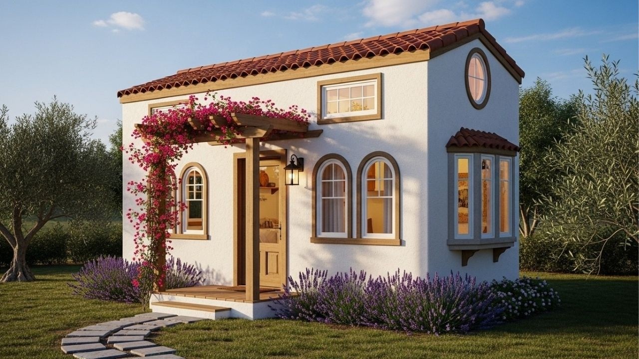 Mediterranean-Inspired Tiny Home | A Cozy Retreat You Won’t Believe Fits in This Space