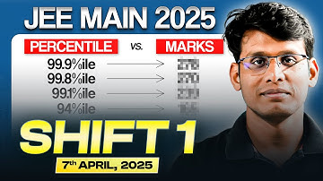 JEE Main 2025 : APR 7 SHIFT 1 | *EXPECTED MARKS Vs. PERCENTILE!*