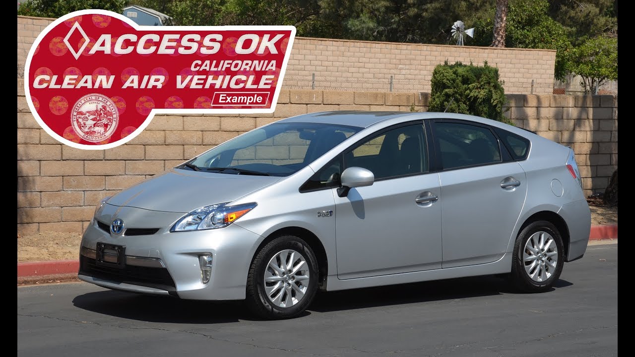 Red HOV Carpool Sticker 2015 Prius Plugin with Leather Naviagation