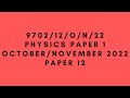 As level physics 9702 paper 1  octobernovember 2022  paper 12  970212on22  solved