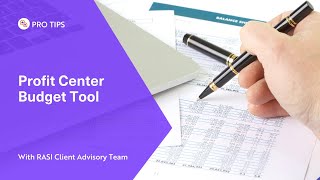 #ProTip: Profit Center Budget Tool
