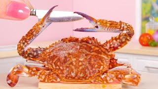 The Best Hot Crab Dip 🦀 Delicious Miniature Cooking Crab Eating With Crispy Bread 🥖🦀 Tiny Food