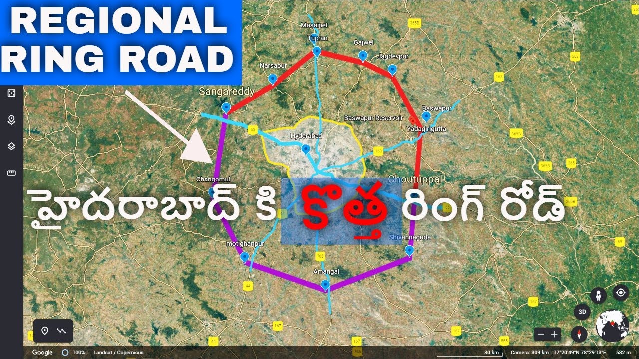 REGIONAL RING ROAD SOUTH PART ROUTE MAP | HYDERABAD REGIONAL RING ROAD  LATEST UPDATES - YouTube