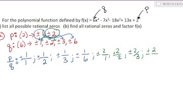12.2 Zeros of Polynomial Functions (Video I)