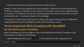 Unlocking Multi-threaded Matrix Multiplication with OpenBLAS in Fortran