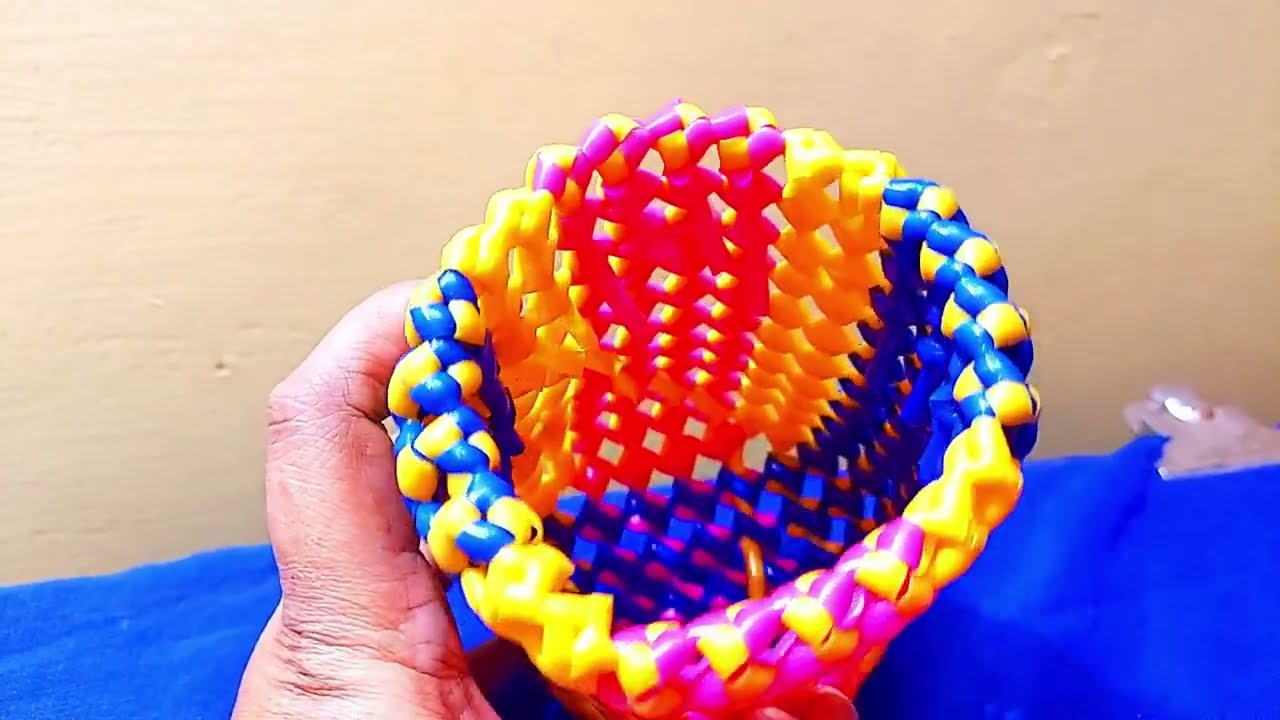 4 wire Running  wire  pen stand | Easy Plastic  wire craft tamil| waste wire project