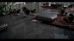 Black porcelain floor tile