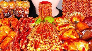 Asmr Mukbang  Spicy Flex Seafood Boil Octopus Oyster Enoki Mushrooms Cooking U0026 Eating asmr food