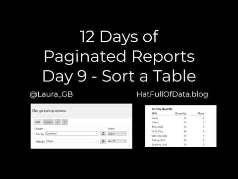 12 Days of Paginated Reports - Day 9 - Sort a Table