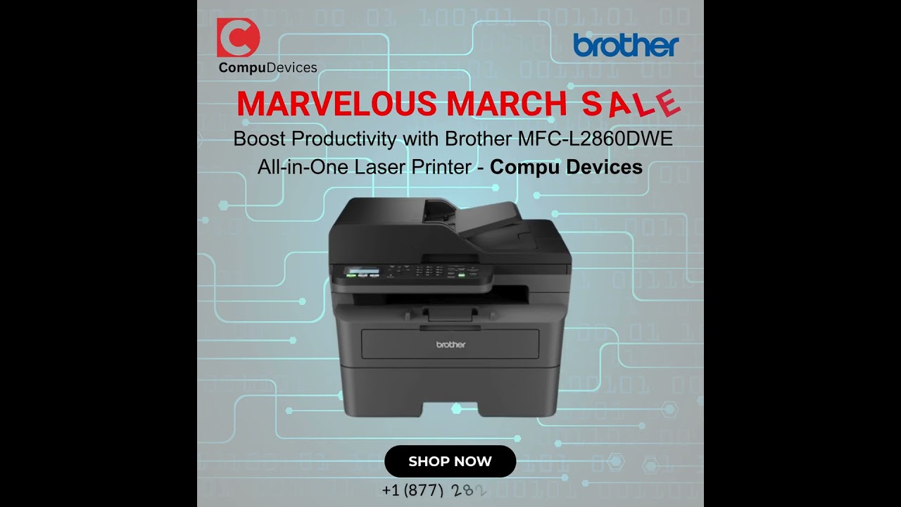 Boost Productivity with Brother MFC-L2860DWE All-in-One Laser Printer! 