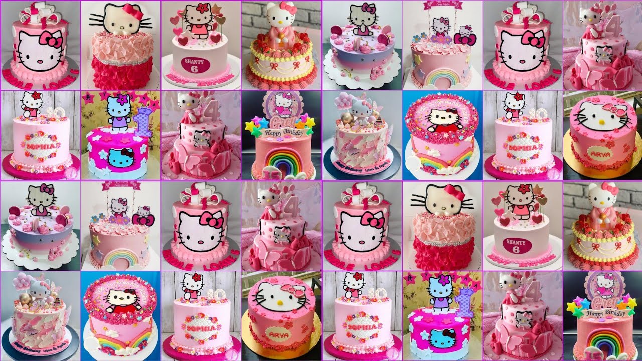 Hello Kitty Theme Cake Ideas 2023/Hello Kitty Cake/Pink Colour Cake Design/Girls Birthday Cake