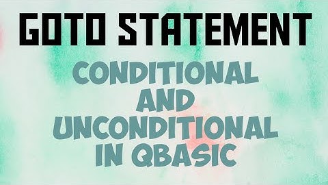 GOTO Statement in QBasic