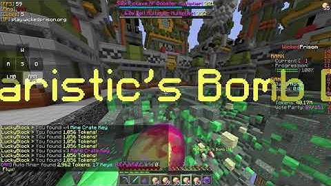 Minecraft OP Prison Server | Wicked OP Prison | Massive Crates Opening and Using Bulk Bombs