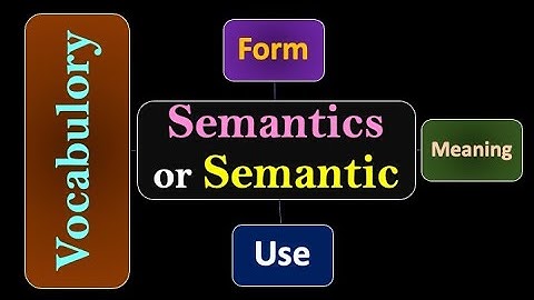 (Lecture-9), Semantics or Semantic; Scientific Study of Meaning