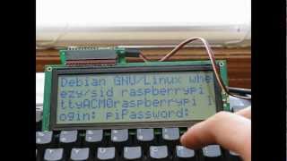 Debian Linux console on an LCD character display