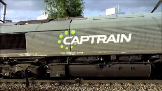 6609, EMD class 66 Captrain passes station Zwijndrecht, 8-8-2012