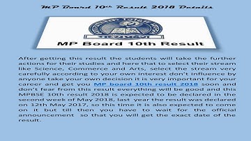 MP Board 10th Result 2018 and 12th class Declartion Date