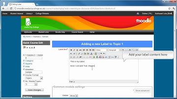 How to create a label in Moodle