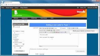 How to create a label in Moodle