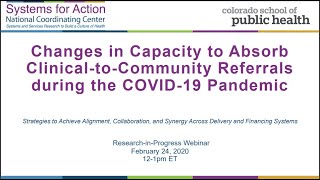 2.24.21 Webinar | Changes in Capacity to Absorb Clinical-to-Community Referrals during the Pandemic