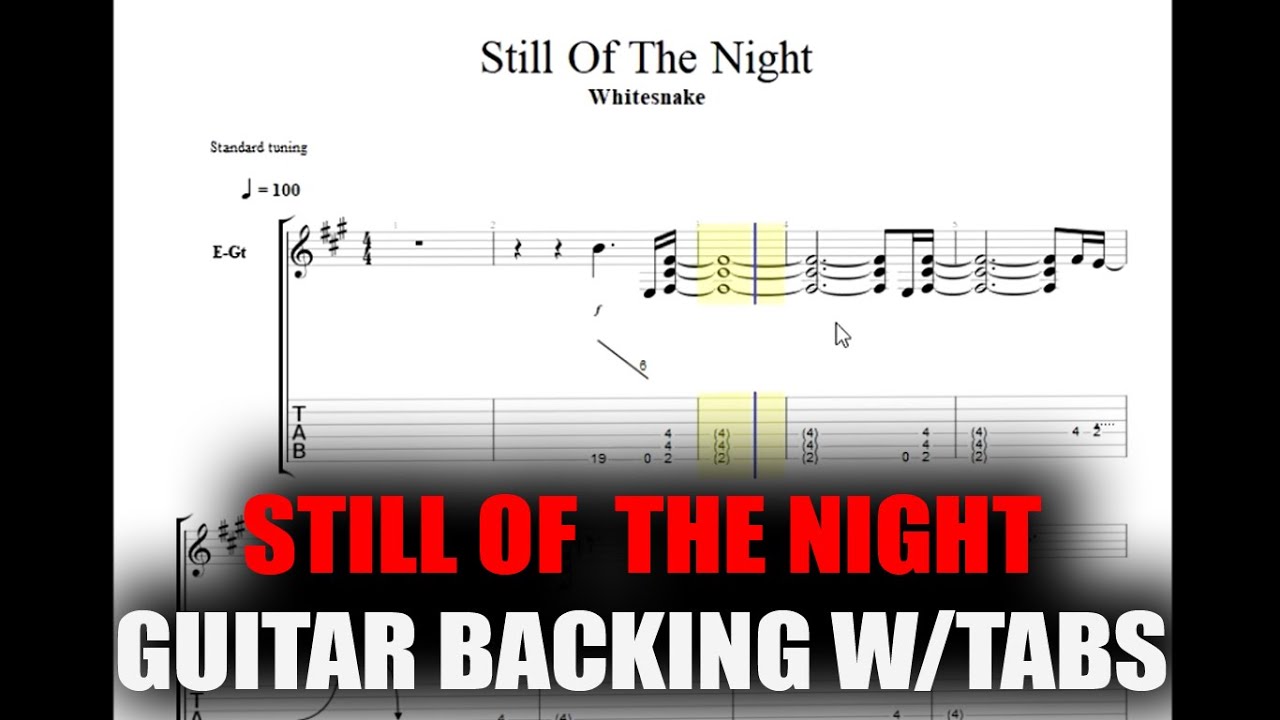 Still of the night (Whitesnake) GUITAR TAB WITH BACKING TRACK HQ